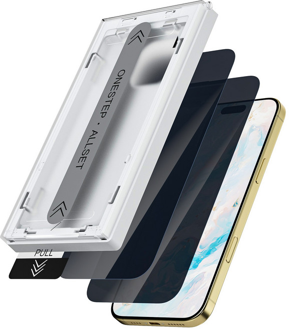 보코토 고경도 사생활 보호필름 9H 강화유리 자동 흡착 프라이버시 휴대폰 액정 보호필름 3D곡면 풀커버 지문방지 + 이지툴 2p, 1세트