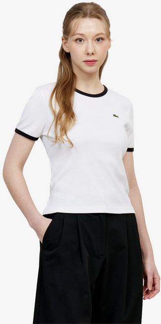 [라코스테 공식] 여성 링거 반팔 티셔츠 TF902E-56G 001