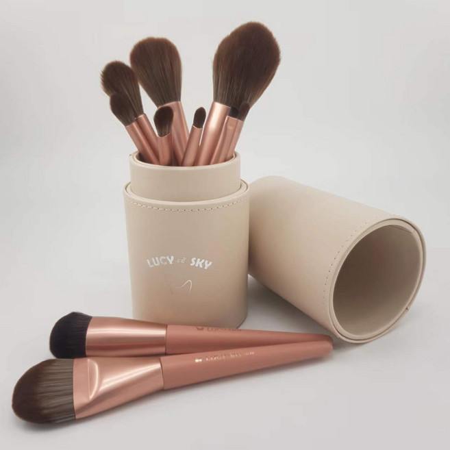 바닐라문 스타일리쉬 메이크업 브러쉬 10종 세트, 1개, 베이지