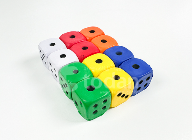 더이안 말랑말랑 주사위 소프트 고무 스펀지 주사위 수학교구, 1개