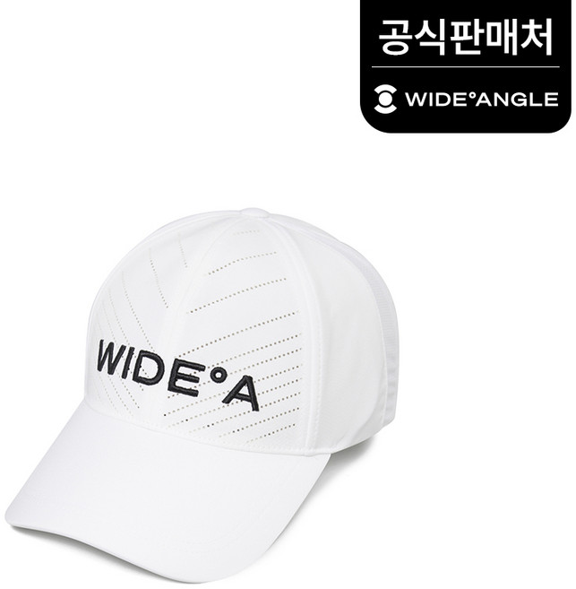와이드앵글 공식 남성 TO 프론트 타공 포인트 캡 골프 모자 WMP25C02W2, 1개, White
