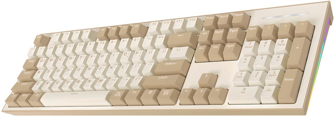 COX 게이밍 기계식 유선 일반형 키보드, 크림 + 아이보리, CK01 SAHARA, 적축