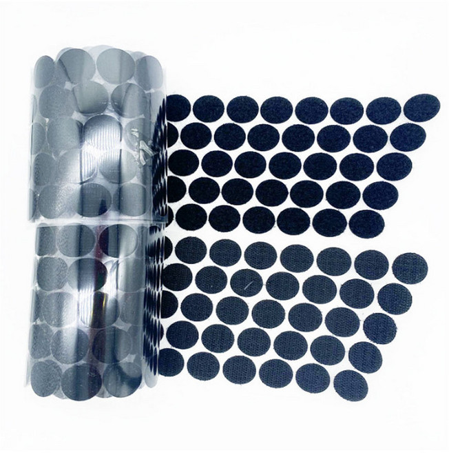 동글이 땡땡이 찍찍이 접착식 암수 보들이 까슬이 원형 블랙 화이트 1cm, 원형 찍찍이 10mm 100쌍 블랙