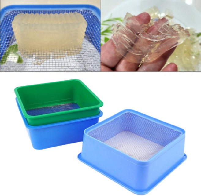국산 스텐 사각 묵 우무가사리 채 썰기 바구니 소쿠리 자르는 망 식당 업소용 플라스틱 묵밥 채반, 사각묵채 2호