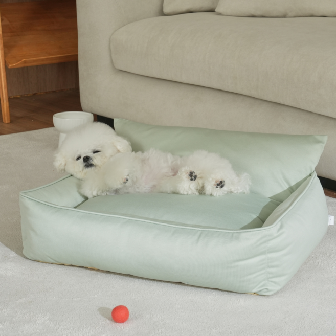 홀릭하임 푹신한 강아지 방석 커버 분리 세탁 방석 D02, 1개, 그린