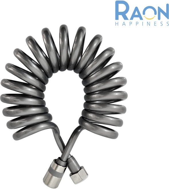 내집클로버 스프링샤워호스 코일호스 pu, 그레이, 3m