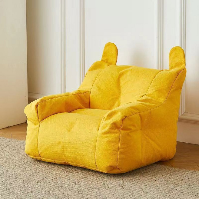 懶人小沙發椅 柔軟布藝靠背 家用休閒家具, 1個, 阳光黄38*38*35cm