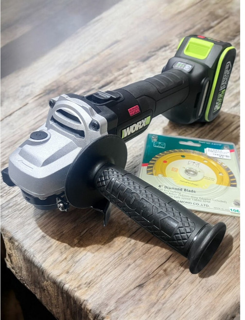 WORX 威克士 20V 鋰電無刷平面砂輪機 WU806, 1個, 整組(2電1充)+贈品不要工具袋換砂輪片