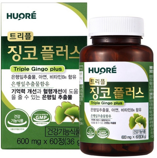 SK케미칼 SK 트리플징코 플러스 1병(2개월분) 은행잎추출물, 60정, 1개