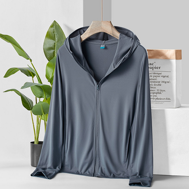 透氣爽感冰絲防曬外套, 深灰色