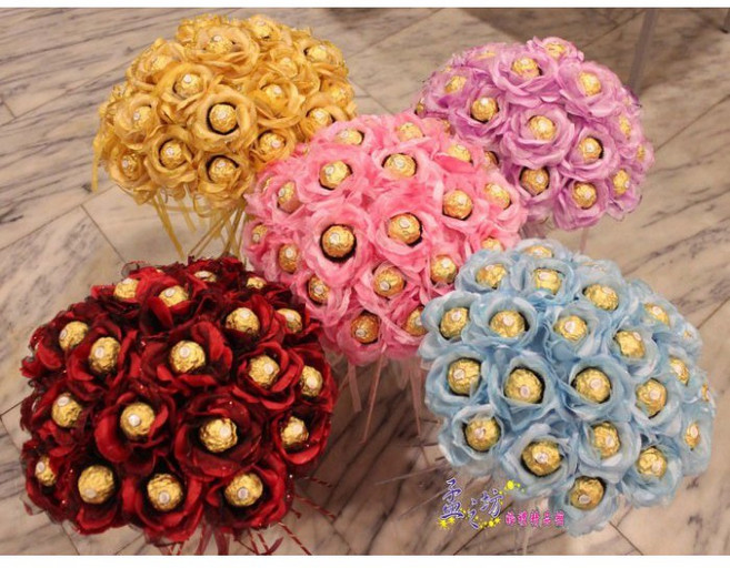 孟之坊婚禮精品舘 金莎玫瑰花．二次進場．求婚．棉花糖．婚禮小物．情人節．畢業花束, 1個, 紫色, 紫色