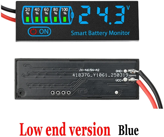DC7-55V 배터리 잔량 표시기 18650 Lipo 리튬 배터리 용량 보드 전압 배터리 충전 테스터 3S-14S 12V, 04 Low end version Blue