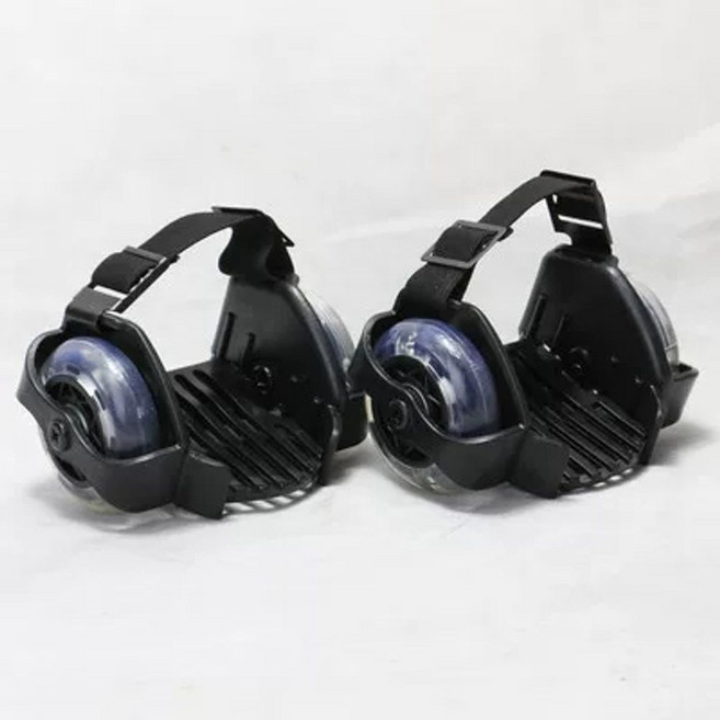 휴대용 스케이트 인라인 신발 2륜블랙 1. 바퀴달린, 1개, PVC 2륜 브레이크 검정