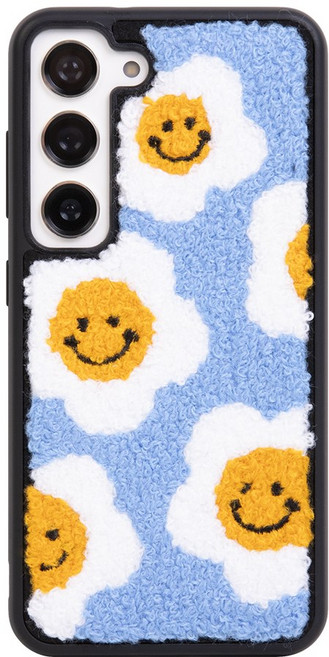 스마일 플라워 뽀글이 자수 범퍼 케이스