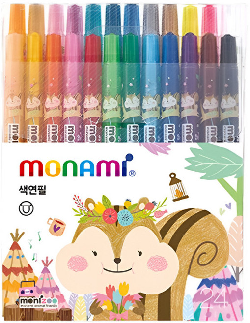 모니주 샤프식 색연필 핑크, 24색, 1개