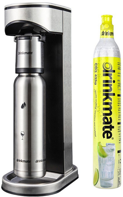 drinkmate 不鏽鋼保冷氣泡水機, 搭配兩支氣瓶, drinkmate LUX