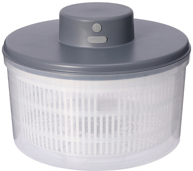 전동 야채탈수기 무선 충전식 다용도 세척기 야채 드라이어, 그레이