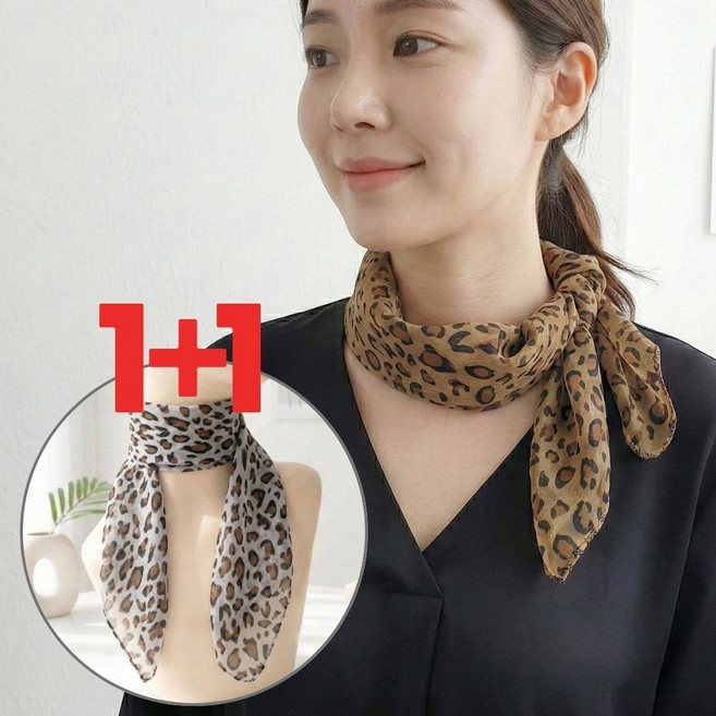 룸브리 여성 미니 쉬폰 사각 스카프 2종