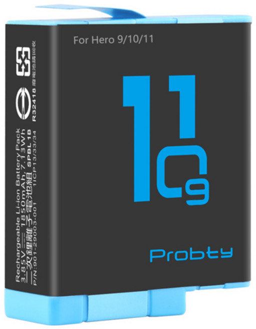 GoPro Hero 10 11 1850 mAh 배터리 3 카드 슬롯 LED 라이트 충전기 저장 고프로 히어로 9 블랙, 1 Pc Battery, 1.1 Pc Battery