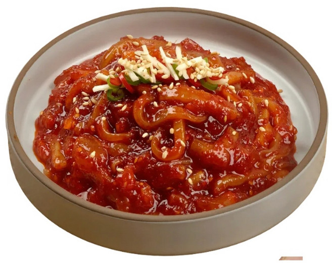 [맛깔때깔] 맛있게 매운 탕탕이 땡초 오징어 젓갈 300g / 양념 비빔 젓갈 밑반찬, 1개