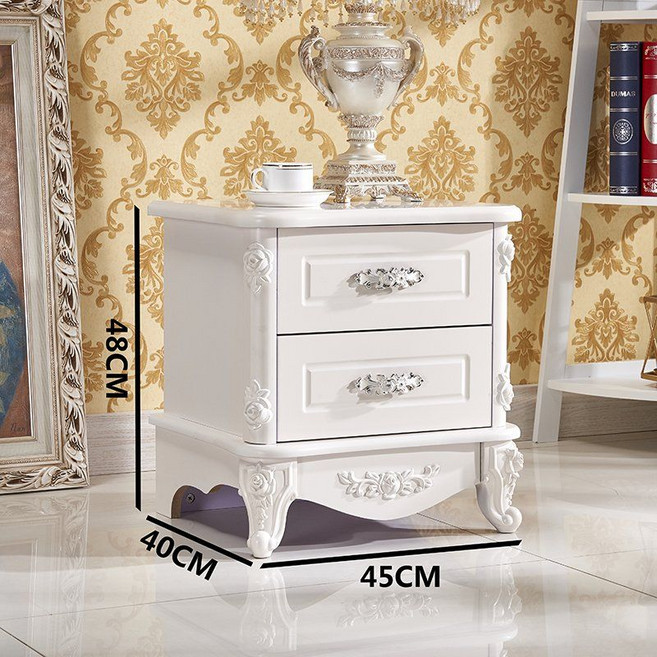 엔틱 서랍장 2단 콘솔 프렌치 빈티지 화이트 클래식 드레스룸 원목 옷장 거실 안방 조립형, 셀프조립형(배송시파손방지), H. 아이보리 화이트(45cm)