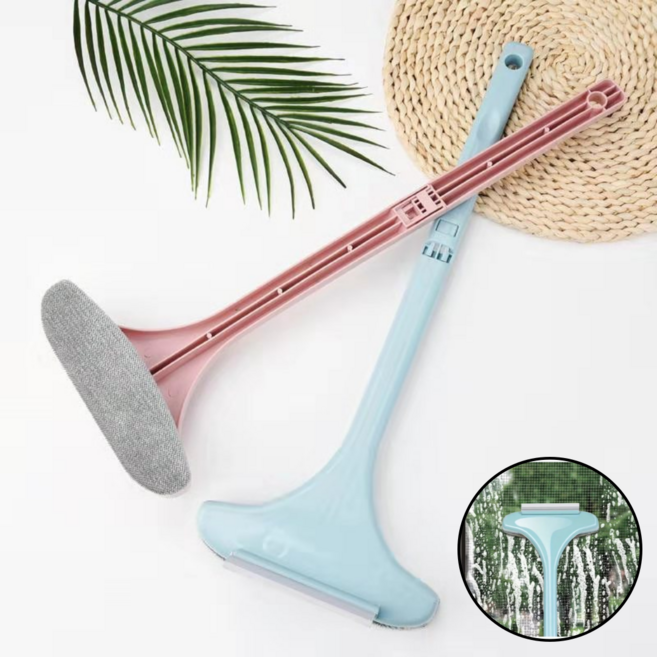 앤유어 방충망 유리창 청소 브러쉬, 파스텔 블루, 1개