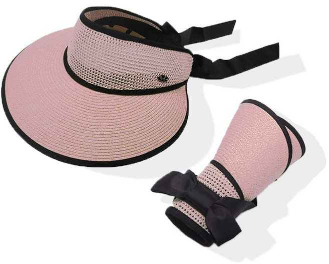 더아르엠 여름 챙넓은 돌돌이 썬캡 여성 라탄모자