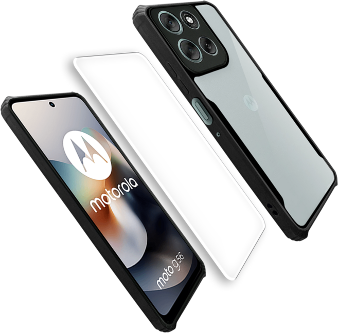 모토로라 모토 G56 5G 백커버 케이스 + 액정강화유리 필름