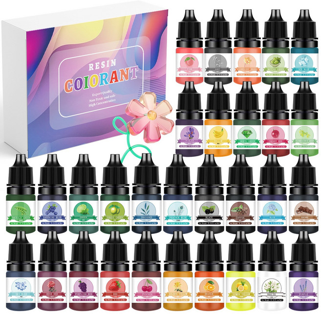 리리아트 에폭시 레진 투명 미니 조색제 30색 세트, 1개
