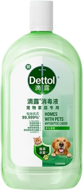 Dettol 滴露自然消毒液 99.999% 有效殺滅, 寵物消毒液1L, 1個