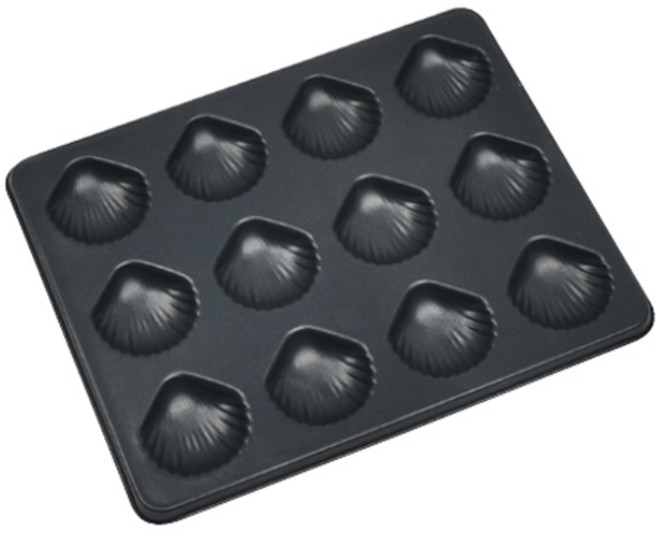 홈베이킹 마들렌 조가비 12구 오븐팬 - 양면코팅 마드렌느 구움과자 팬, 1개