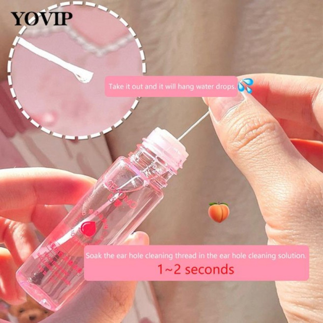 피어싱 귀 청소 세트 복숭아 솔루션 60 개 관리 도구