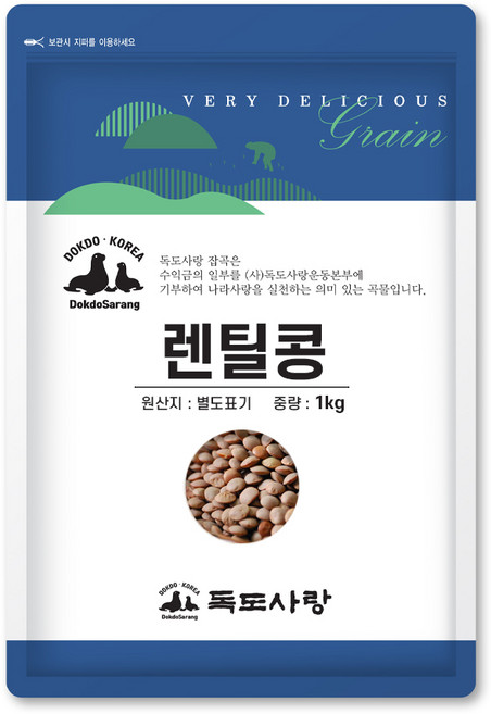 독도사랑 브라운렌틸콩 1kg 렌틸콩, 1개