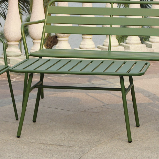 비트 4인용 낮은 사이드 카페 라운지 야외테이블, 그린