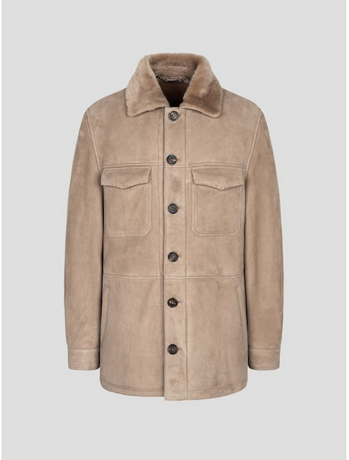 LANSMERE RIFUGIO 양가죽 무톤 시어링 코트 - 브라운