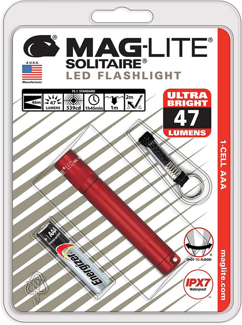 MAGLITE SJ3A036 손전등 솔리테일 레드 [LED 단 4건×1] [], 상세페이지 참조, 1개