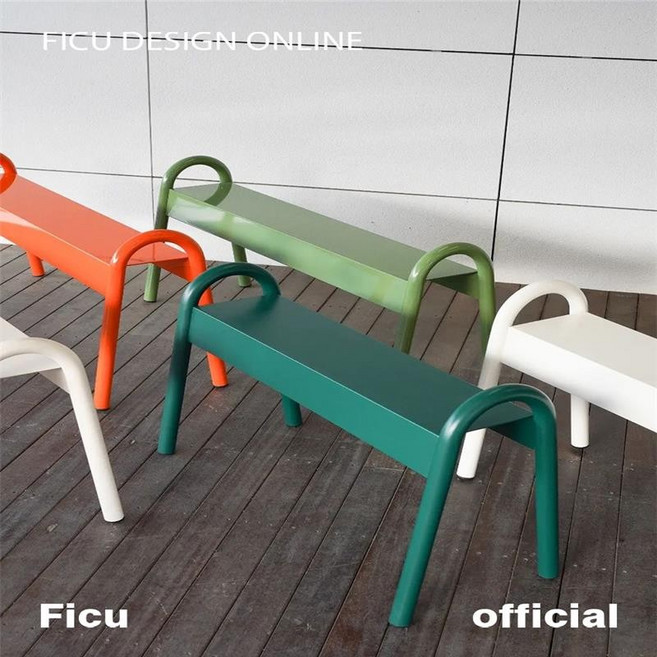 戶外長凳 韓國ins風公園長椅 咖啡店/健身房休息凳 商場鐵藝座椅, 1個, 定制颜色