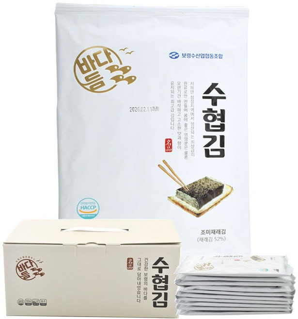 보령수협 보령 대천김 로컬푸드 바다듬 수협김 명품 재래 전장김, 20g, 10개