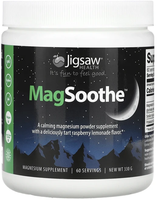 단백질 비타민 철분 마그내슘 칼슘 Jigsaw Health MagSoothe 라즈베리 레모네이드 330g 고루고루섭취해주세요, JigsawHealthMagSoothe라즈베리레모네이드, 1개 - 쿠팡