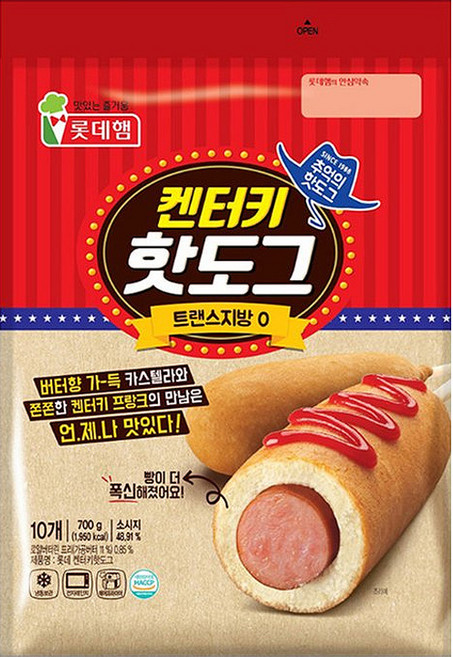 롯데햄 켄터키핫도그 700g, 1개