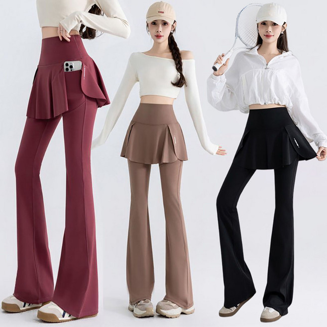 MOSAIRATION 여성 하이웨스트 레이어드 부츠컷 슬림핏 요가 트레이닝 캐주얼 롱 팬츠 S030401