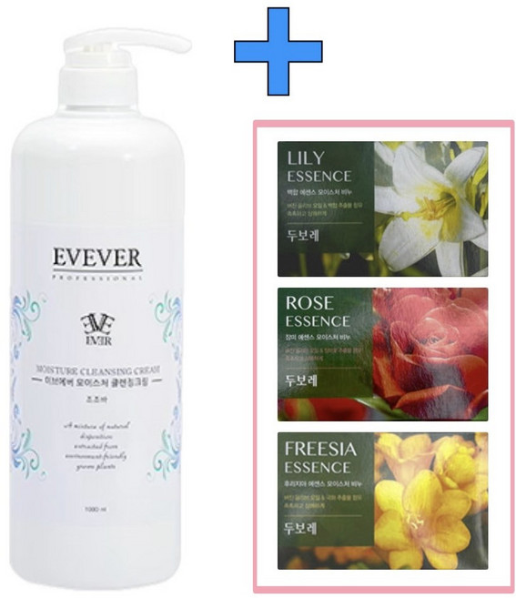 이브에버 조조바 모이스처 클렌징 크림 대용량+추가 아모레 해피바스 비누 3P, 1개, 1L