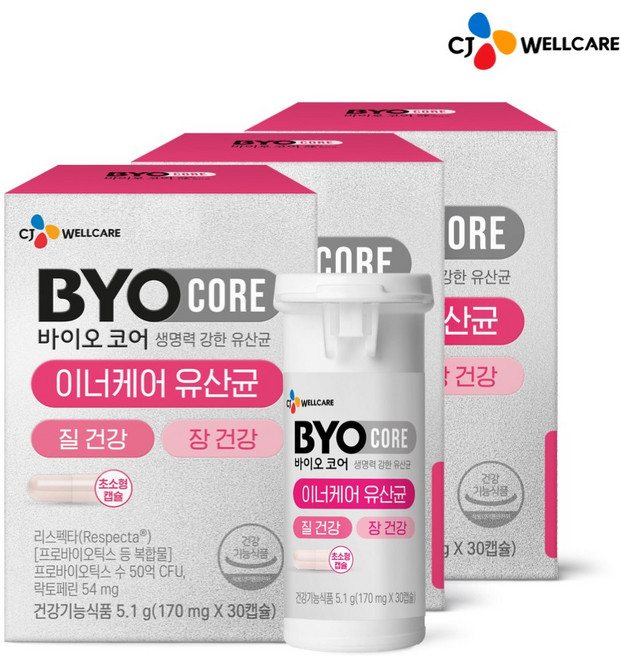 CJ 바이오코어 질 건강 리스펙타 유산균, 30회분, 3박스