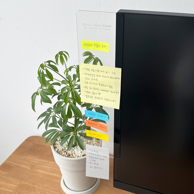 루루홈 깔끔한 투명 모니터 메모 보드 좌측 1p 우측1p 세트, 심플 타입