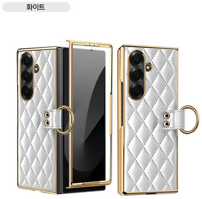 Z폴드 360도 풀커버 메탈 가죽 케이스