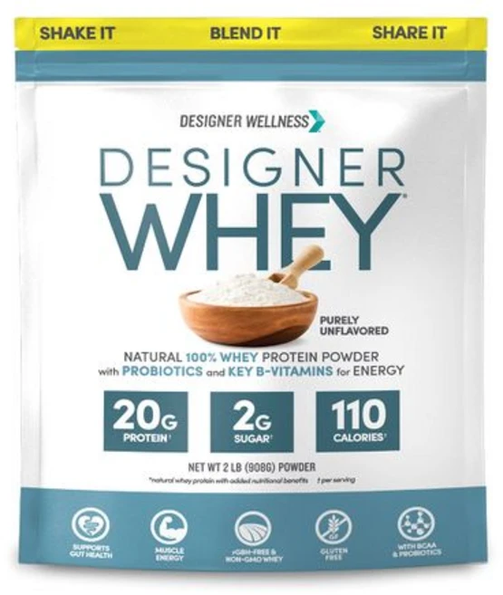 디자이너 웰니스 디자이너 웨이 천연 유청 단백질 파우더 Designer Wellness Designer Whey Natural Whey Protein Powder with, 순수 무향, 907g, 1개 - 쿠팡