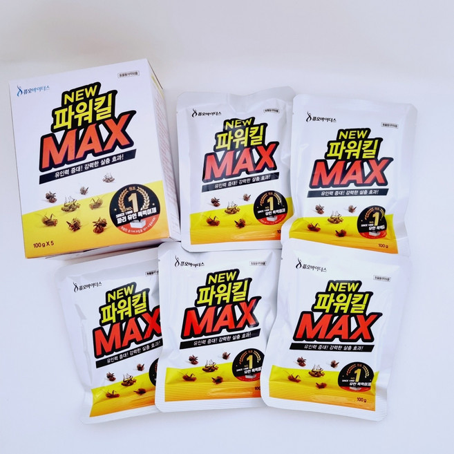 뉴 파워킬맥스 100g(1봉) 파리유인제 노란파리약 과립형 살충제, 5개, 100g