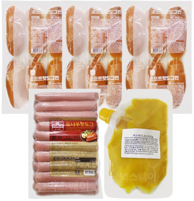 벅스웨이 숯불갈비맛 핫도그만들기세트(18인분-머스타드소스), 1세트, 200g