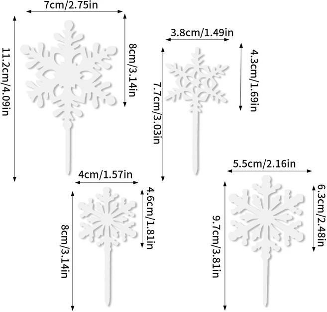 냉동 눈 케이크 장식 아크릴 성 나무 토퍼 겨울 테마 소녀 생일 파티 용품, 04 A