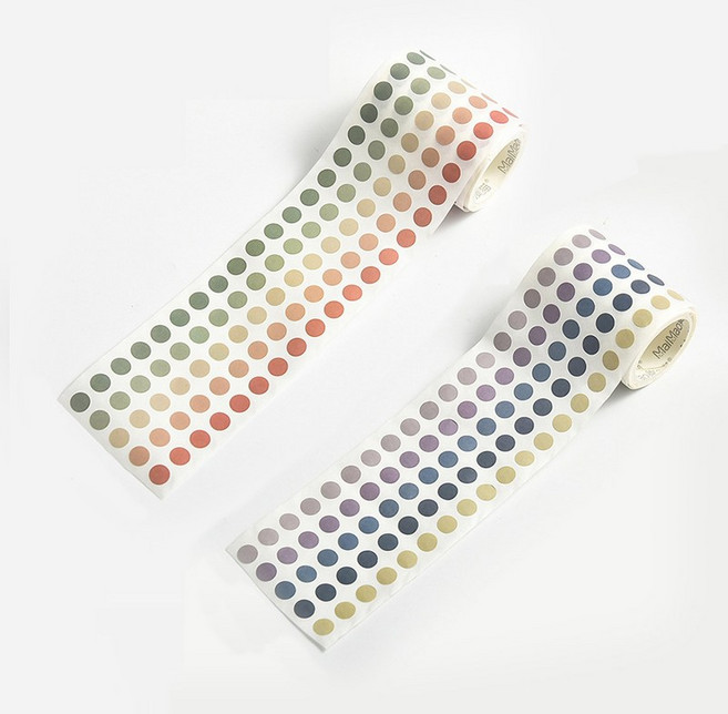 올리브파티 파스텔 롤스티커 도트 원형 다꾸 스티커 롤, A롤+B롤